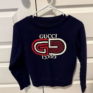 Gucci Kids Navy and Red Logo Sweatshirt